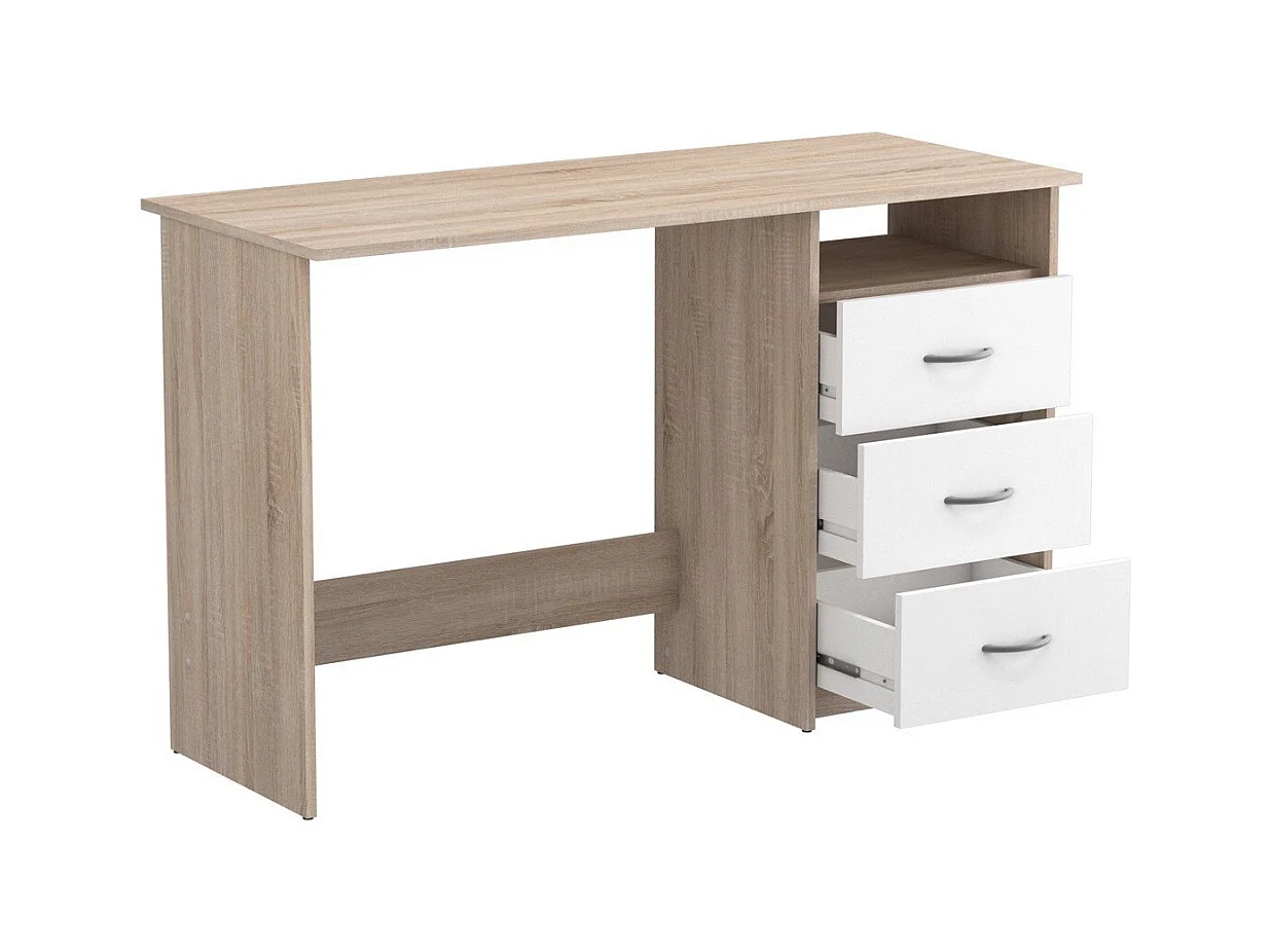 Bureau 1 Niche 3 Tiroirs L123 cm - Aristote