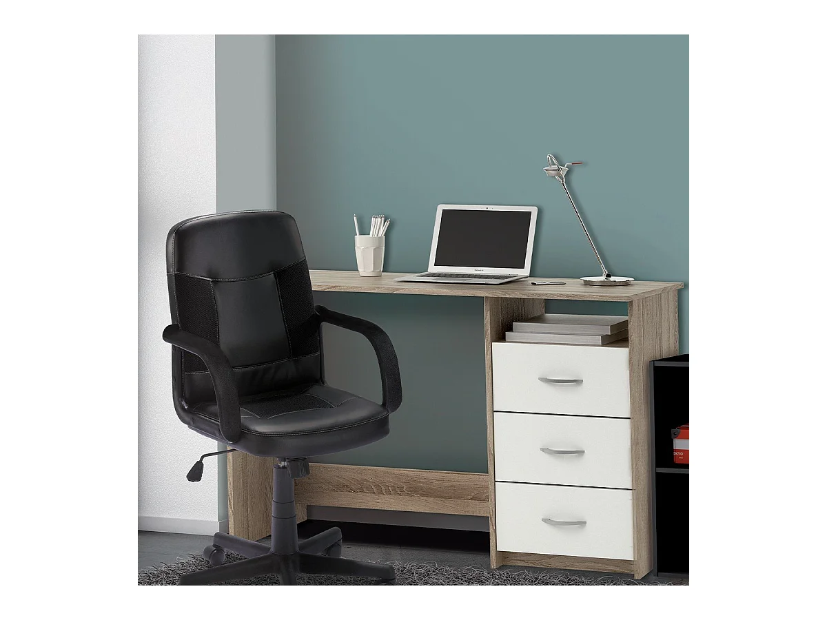 Bureau 1 Niche 3 Tiroirs L123 cm - Aristote