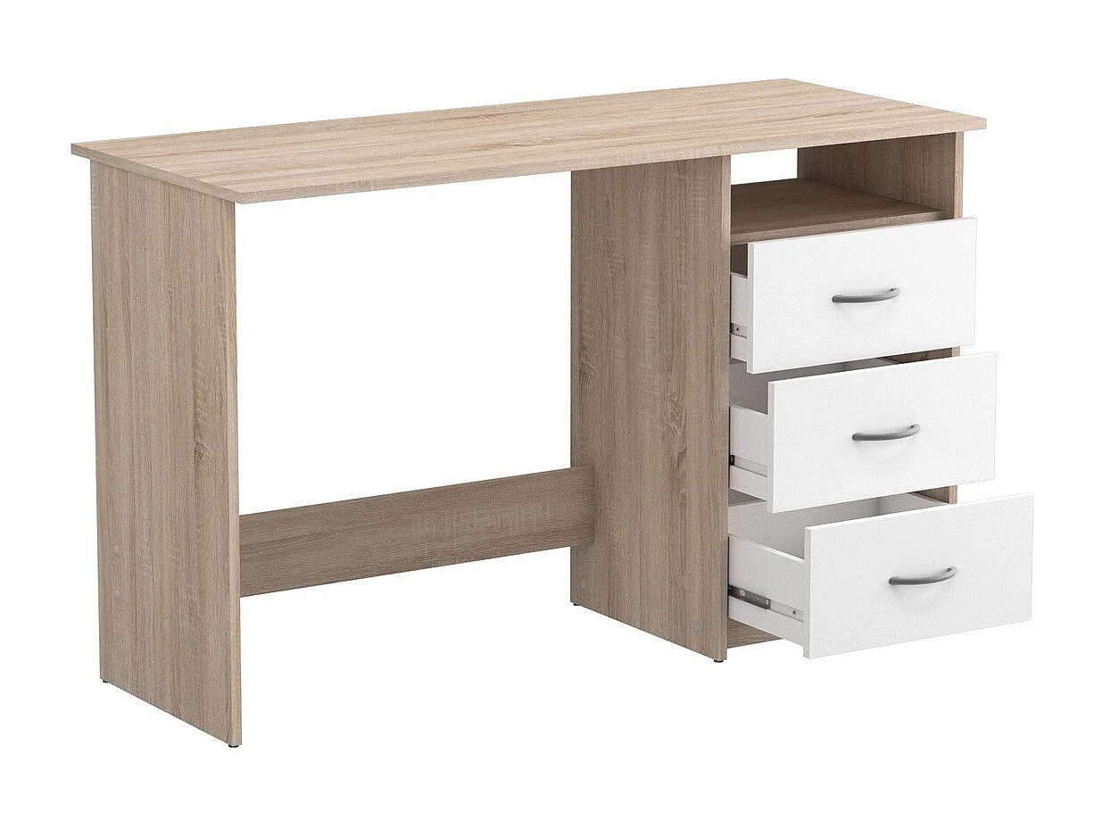 Bureau 1 Niche 3 Tiroirs L123 cm - Aristote