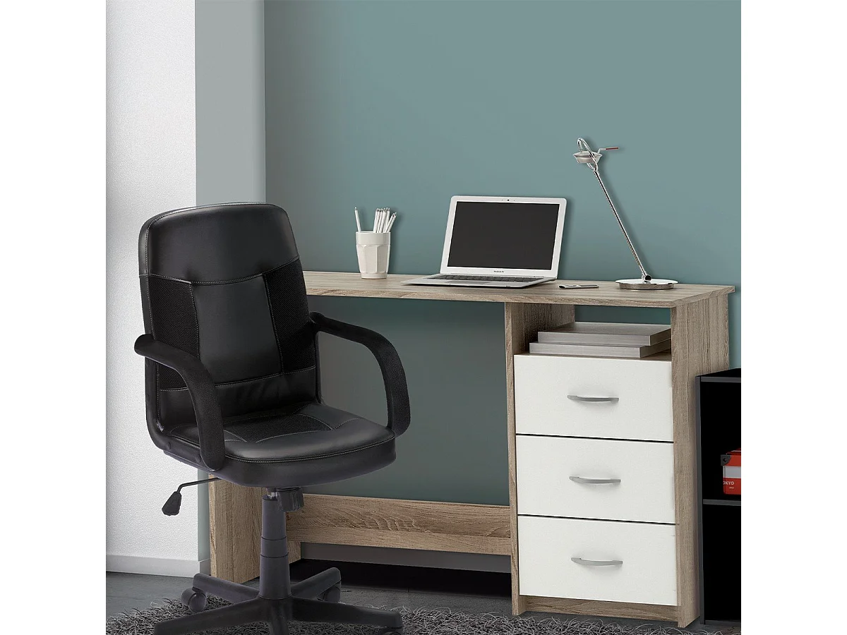 Bureau 1 Niche 3 Tiroirs L123 cm - Aristote