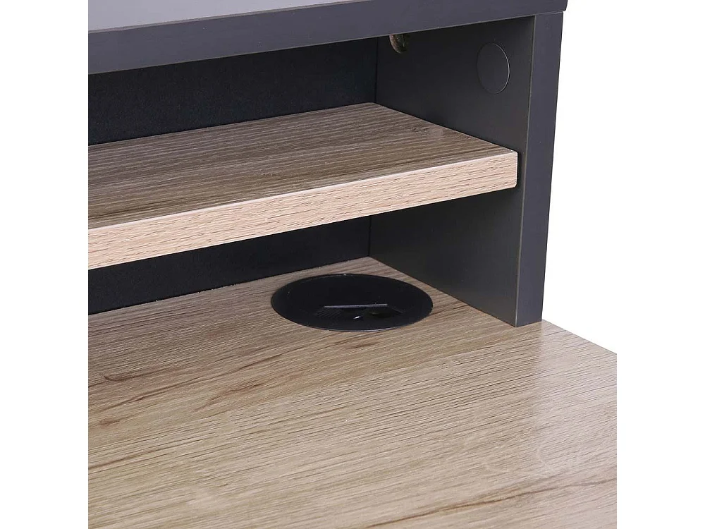 Bureau en métal noir 1 tiroir et rangements  - L90cm