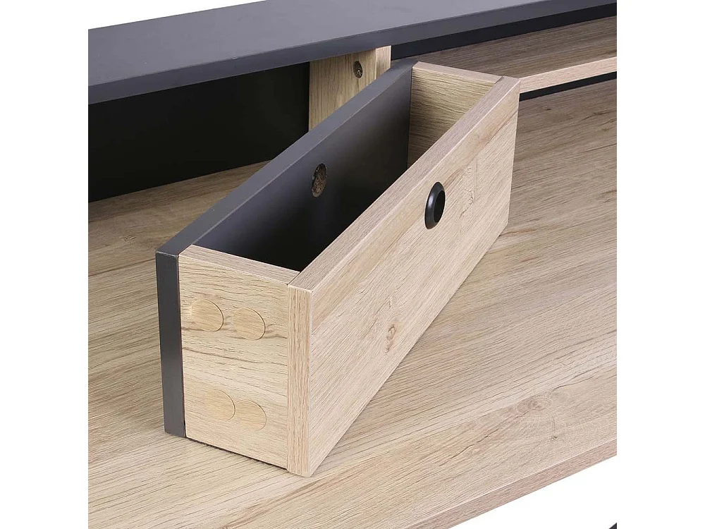 Bureau en métal noir 1 tiroir et rangements  - L90cm