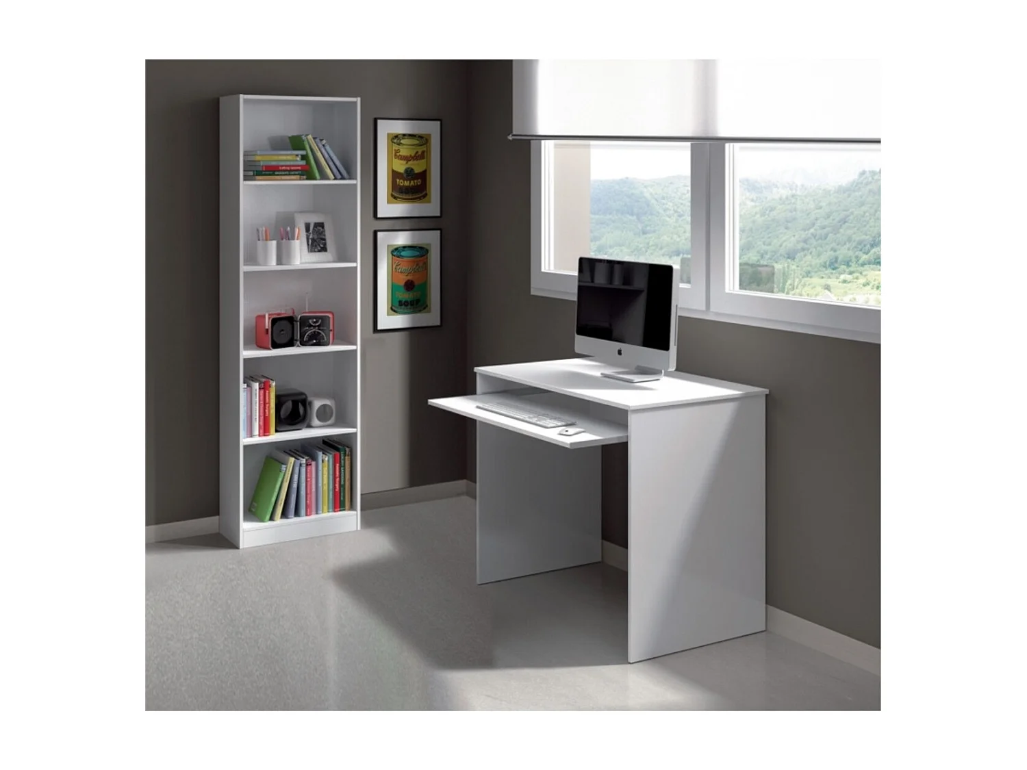 Escritorio aglomerado blanco 79x90x54cm