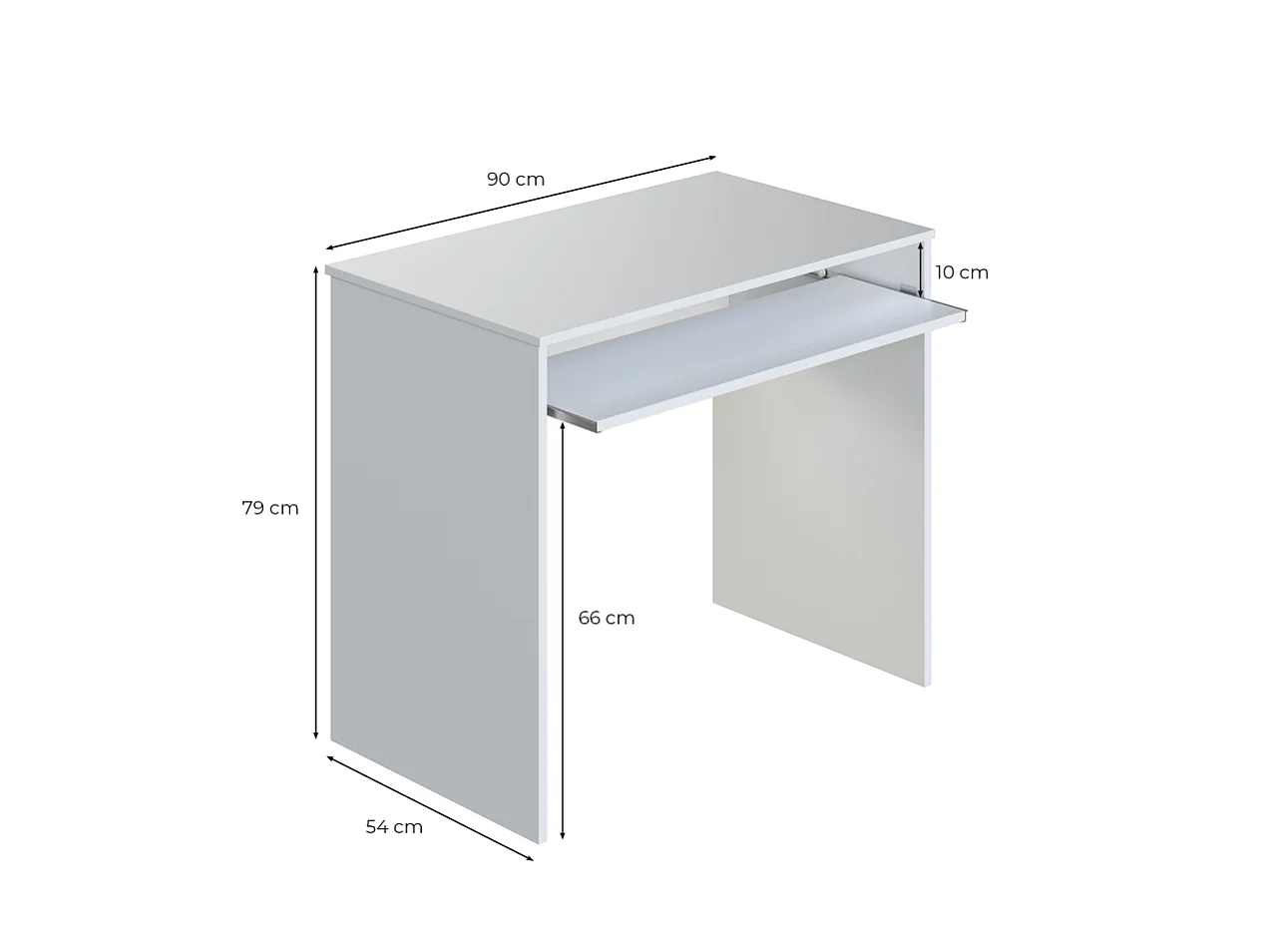 Escritorio aglomerado blanco 79x90x54cm