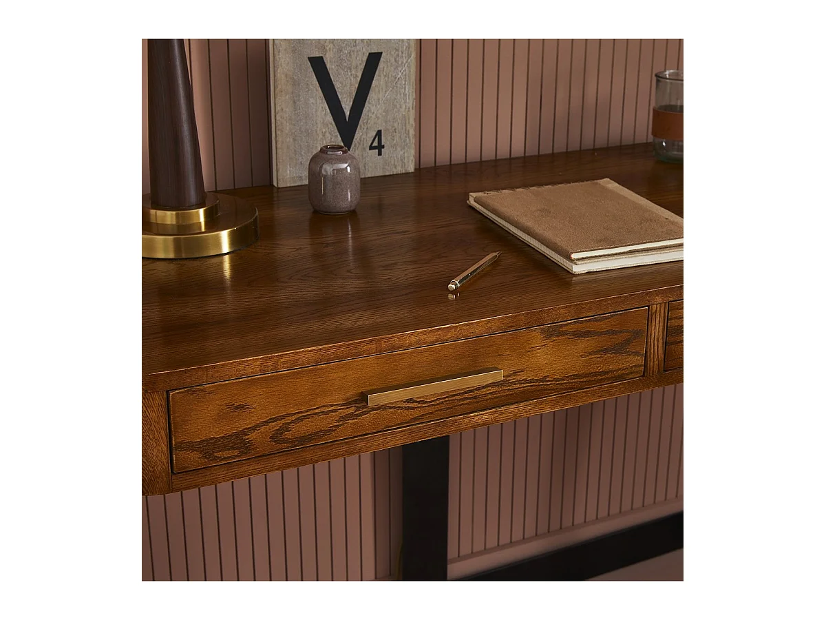 Bureau en métal et chêne massif