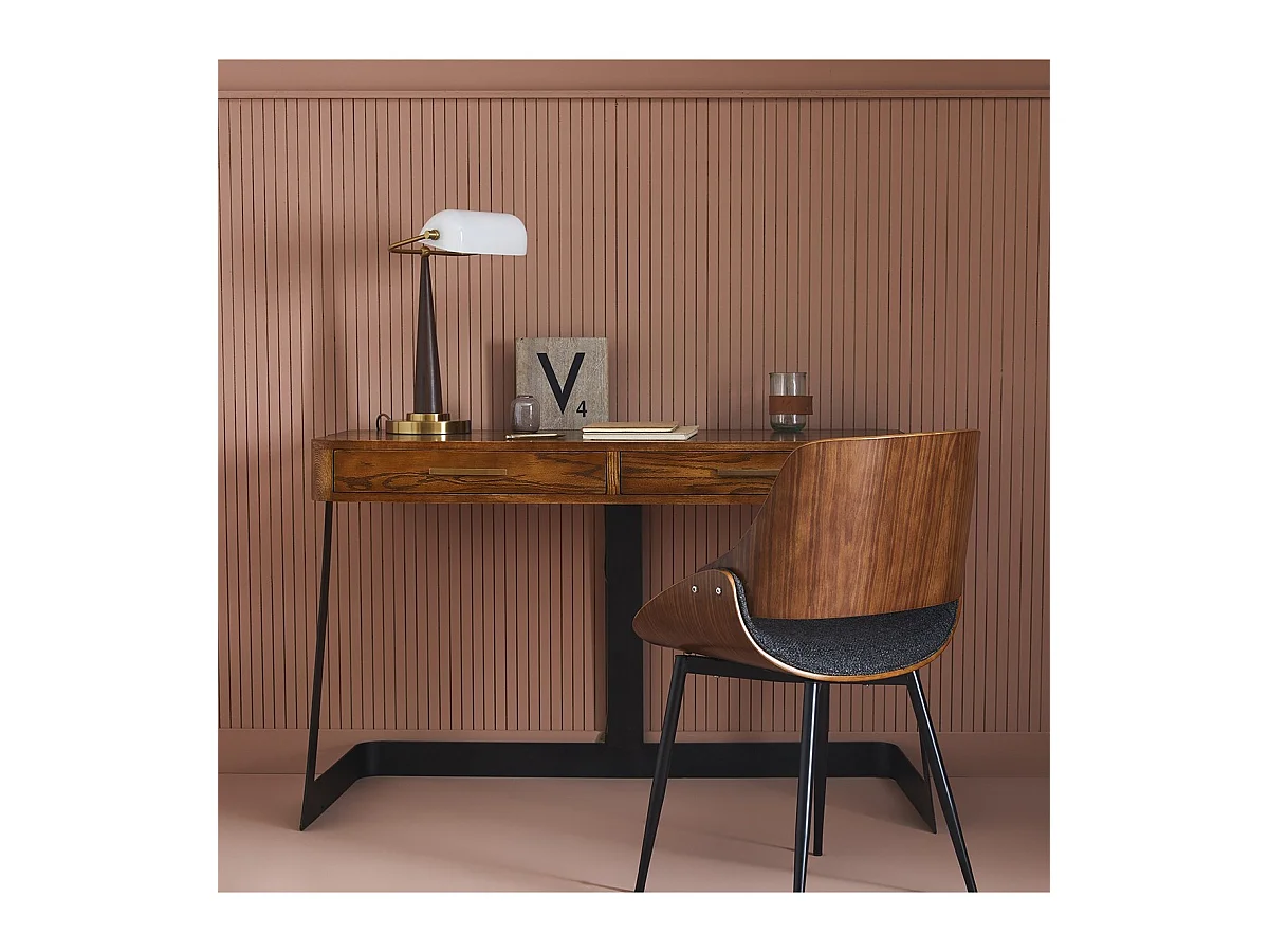 Bureau en métal et chêne massif