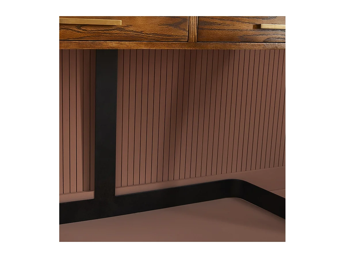 Bureau en métal et chêne massif