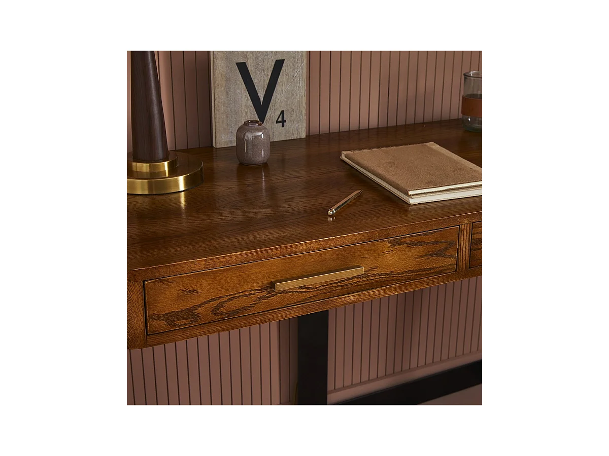 Bureau en métal et chêne massif