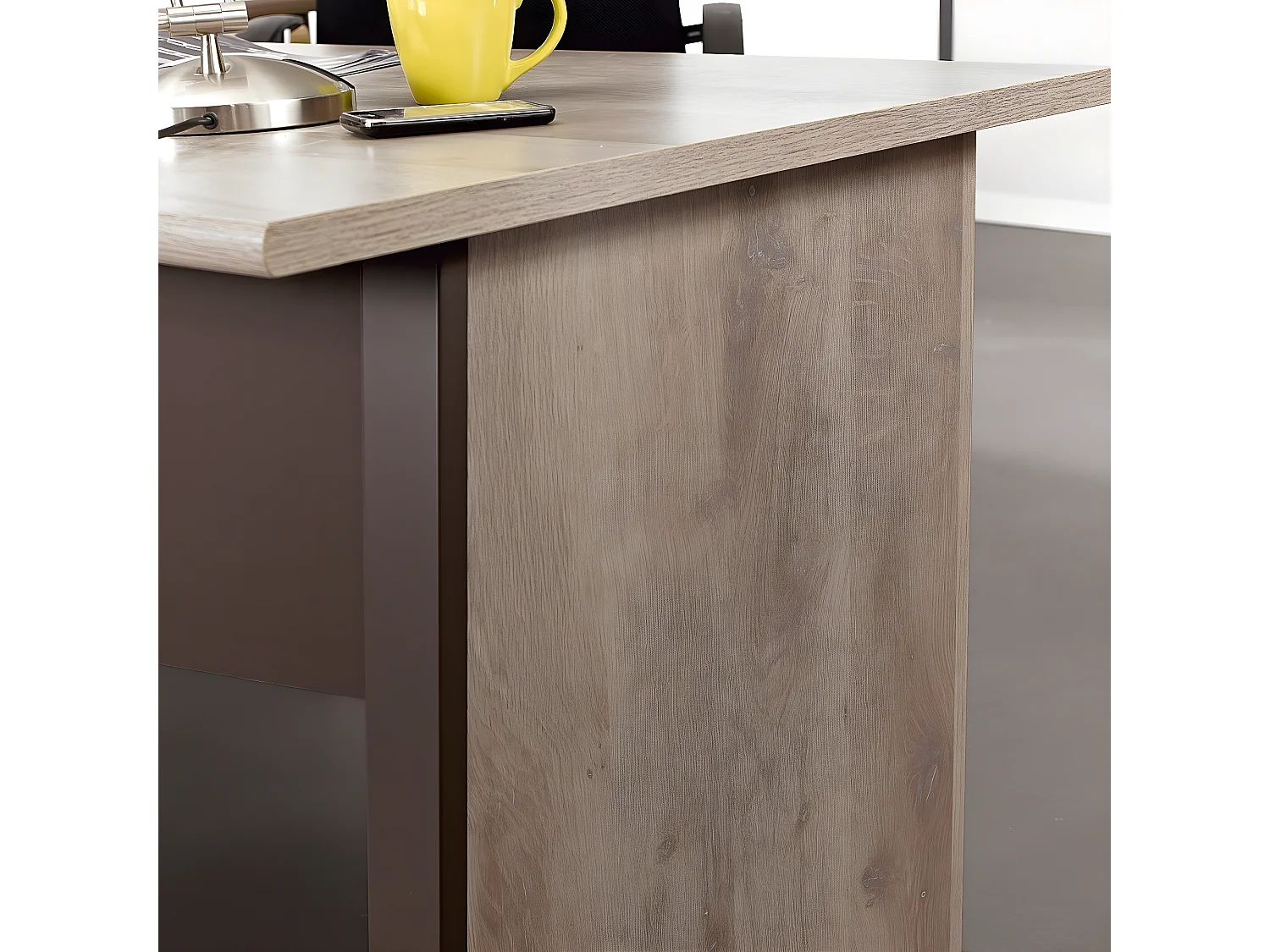 Escritorio estilo industrial con panel trasero L140 cm - Fabricación Francesa