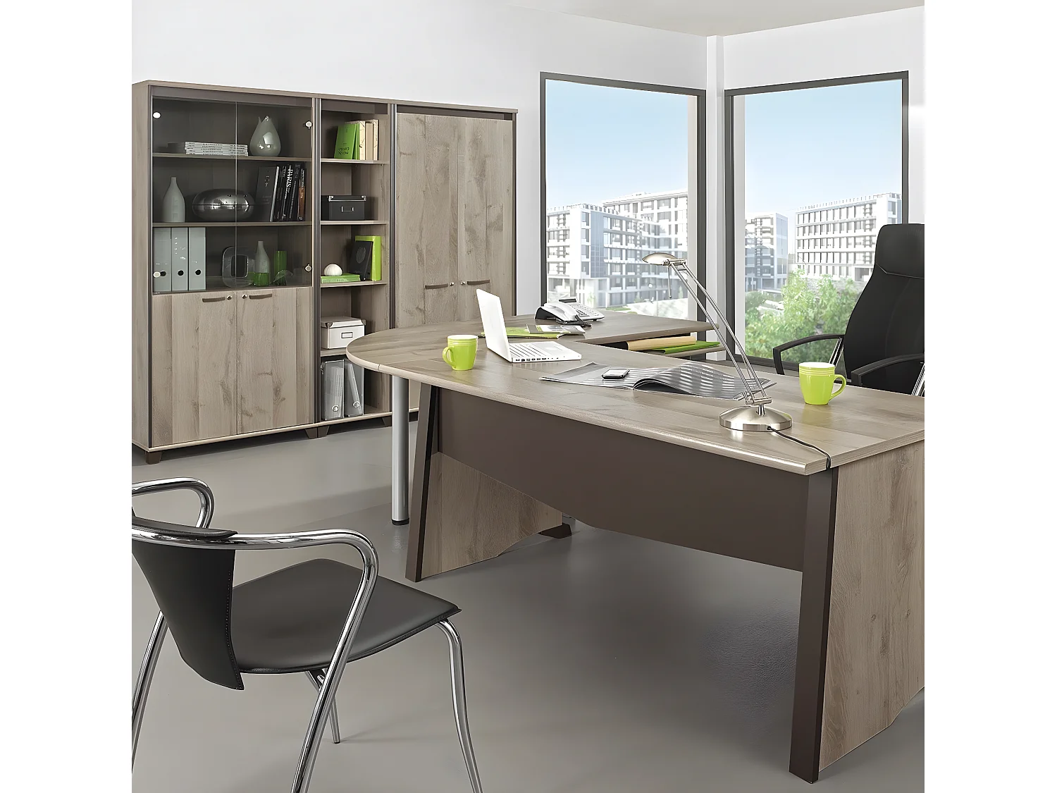 Ufficio stile industriale con pannello posteriore L160 cm - Fabbricazione francese