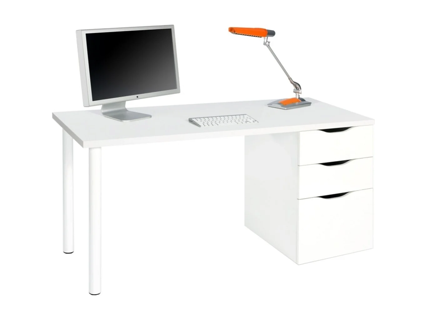 Bureau réversible avec caisson 2 tiroirs L138 cm