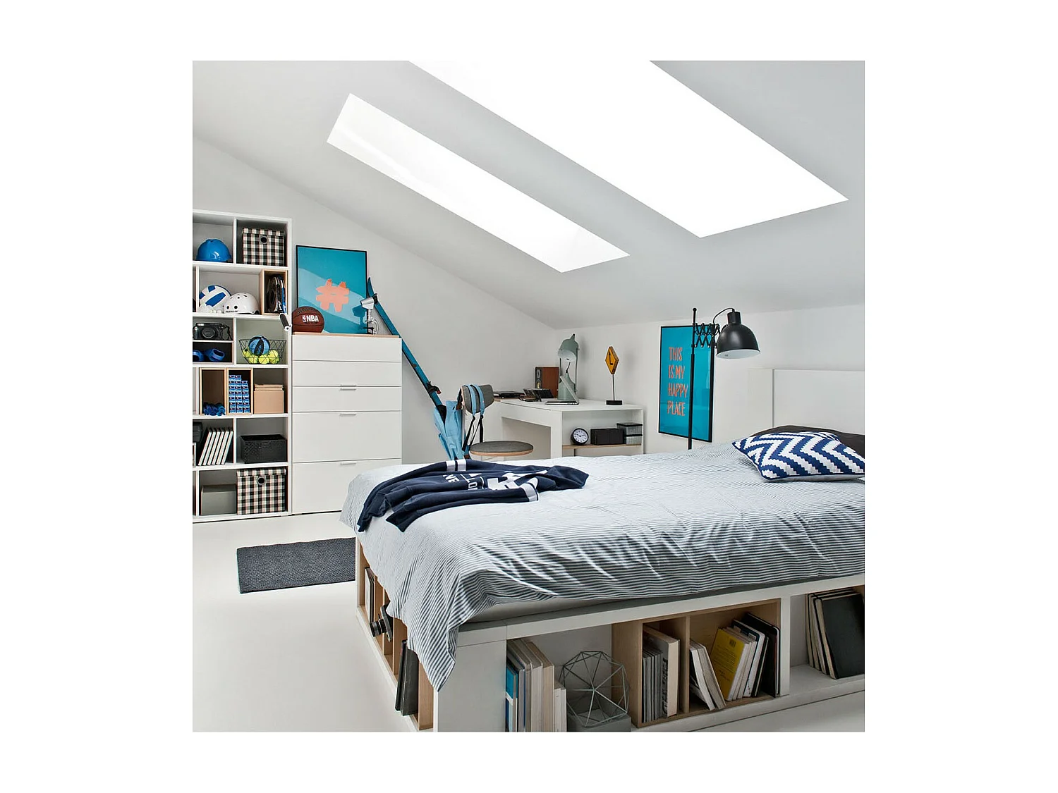 Schreibtisch 140 cm mit Stauraum - 4you