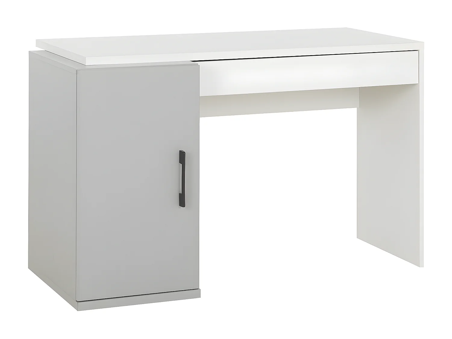Schreibtisch Ugo in Grau mit Aufbewahrungsschrank und Schublade - Französische Herstellung