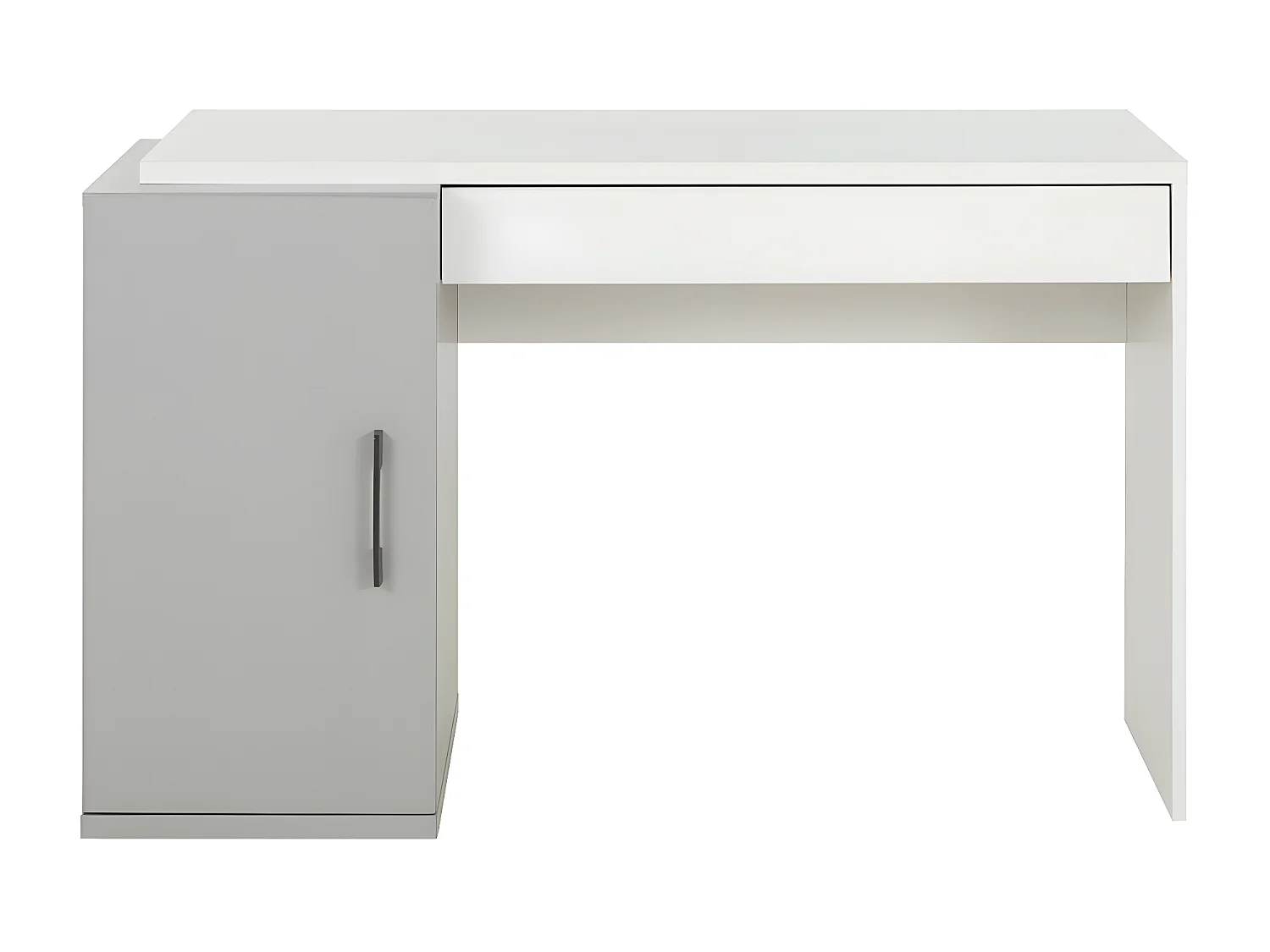 Bureau Ugo gris avec caisson de rangement et tiroir - Fabrication Française