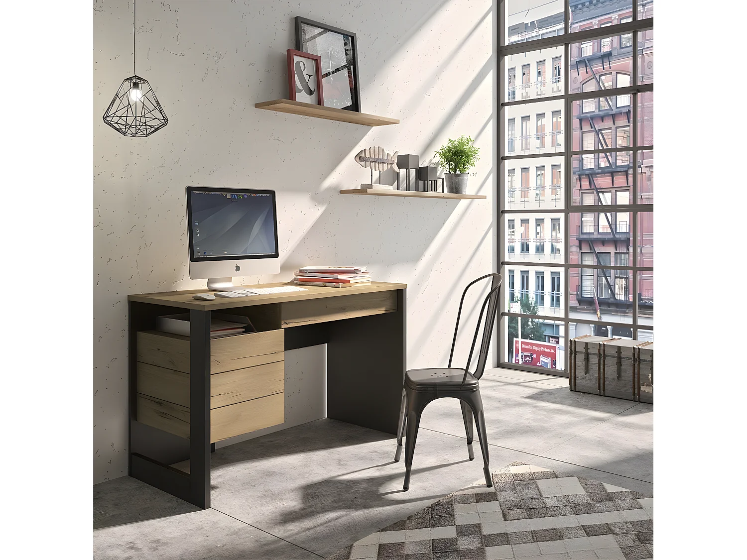 Büro aus Eichenholz Helvezia Russel - Französische Herstellung