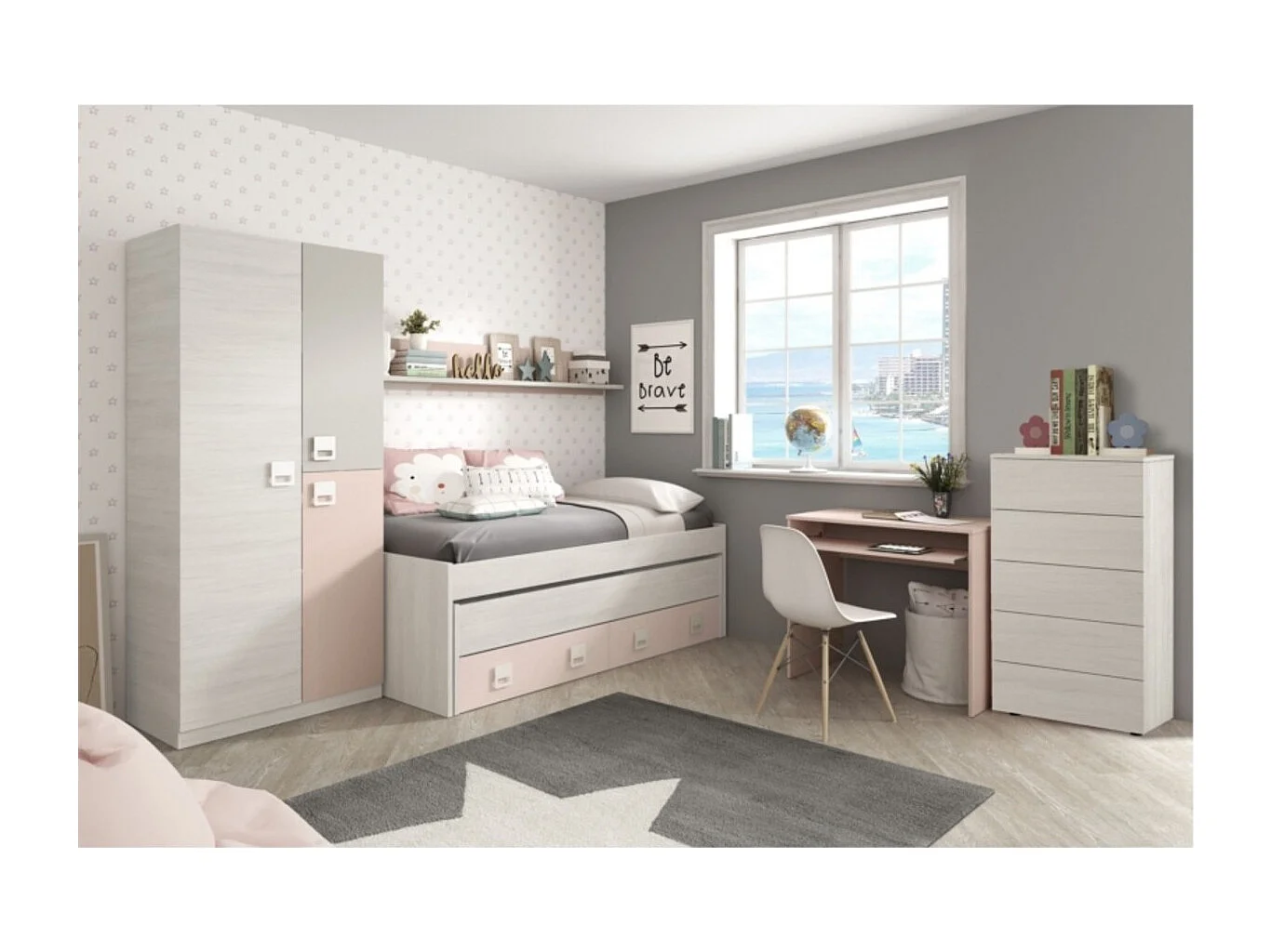 Bureau avec tablette extractible L90 cm