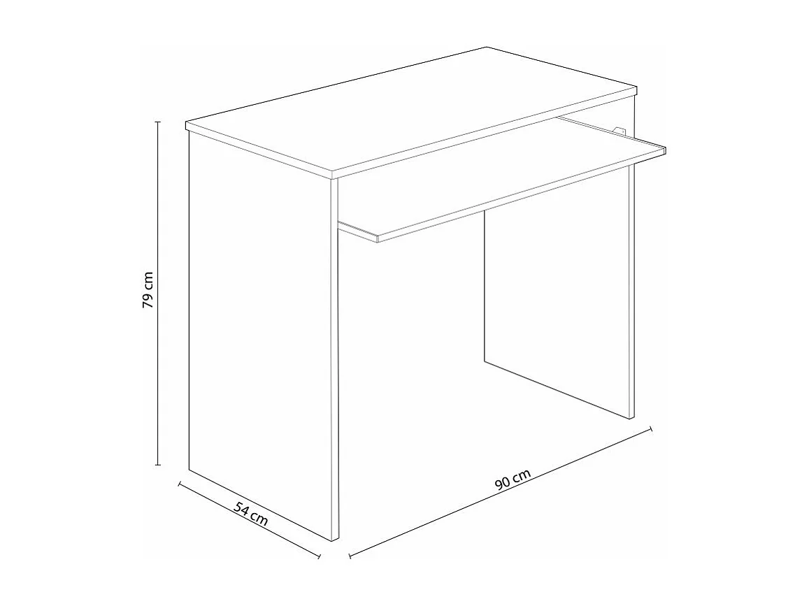 Bureau avec tablette extractible L90 cm