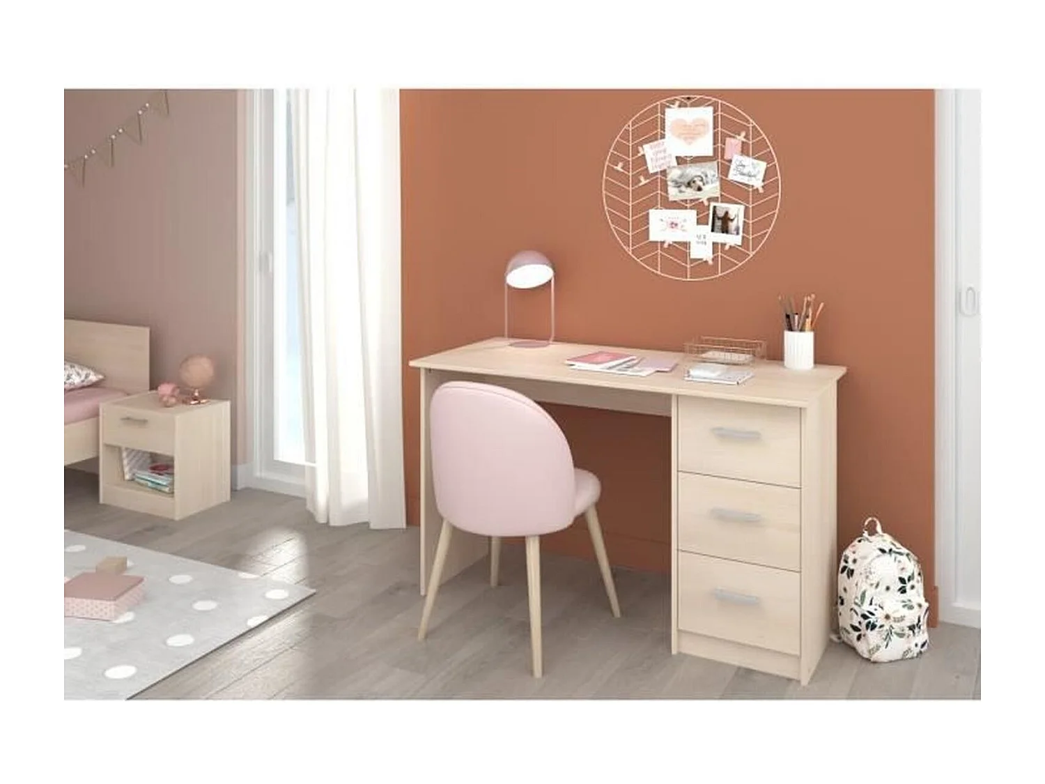 Bureau Droit 3 tiroirs L121 cm - Infinity