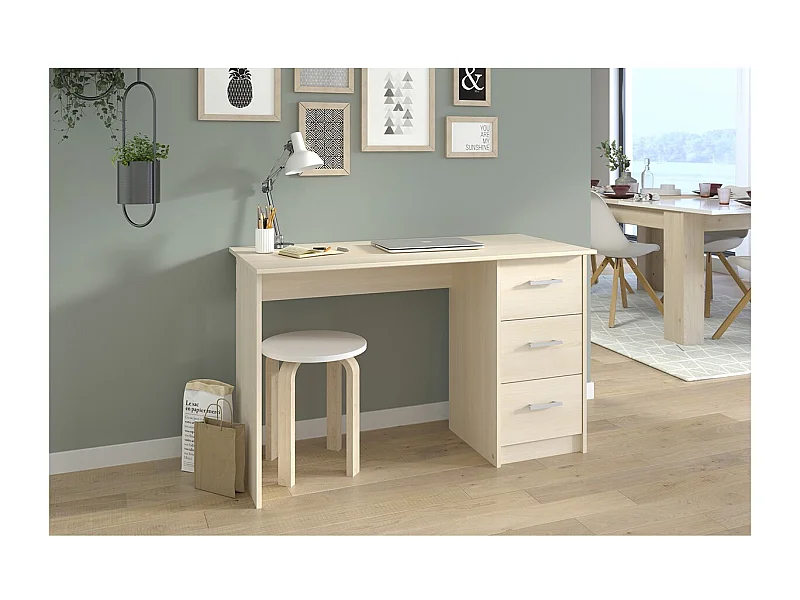 Bureau Droit 3 tiroirs L121 cm - Infinity