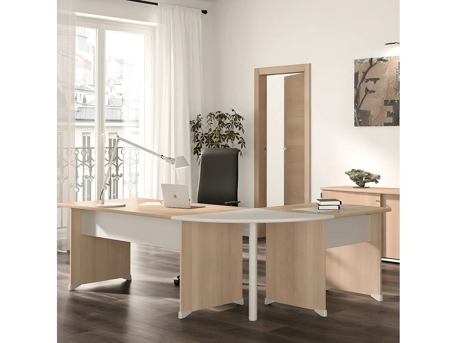 Table de bureau avec patins L80 cm - Fabrication Française