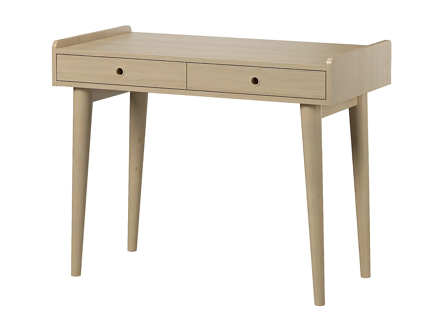 Bureau 2 Tiroirs décor Chêne L96 cm - Retro
