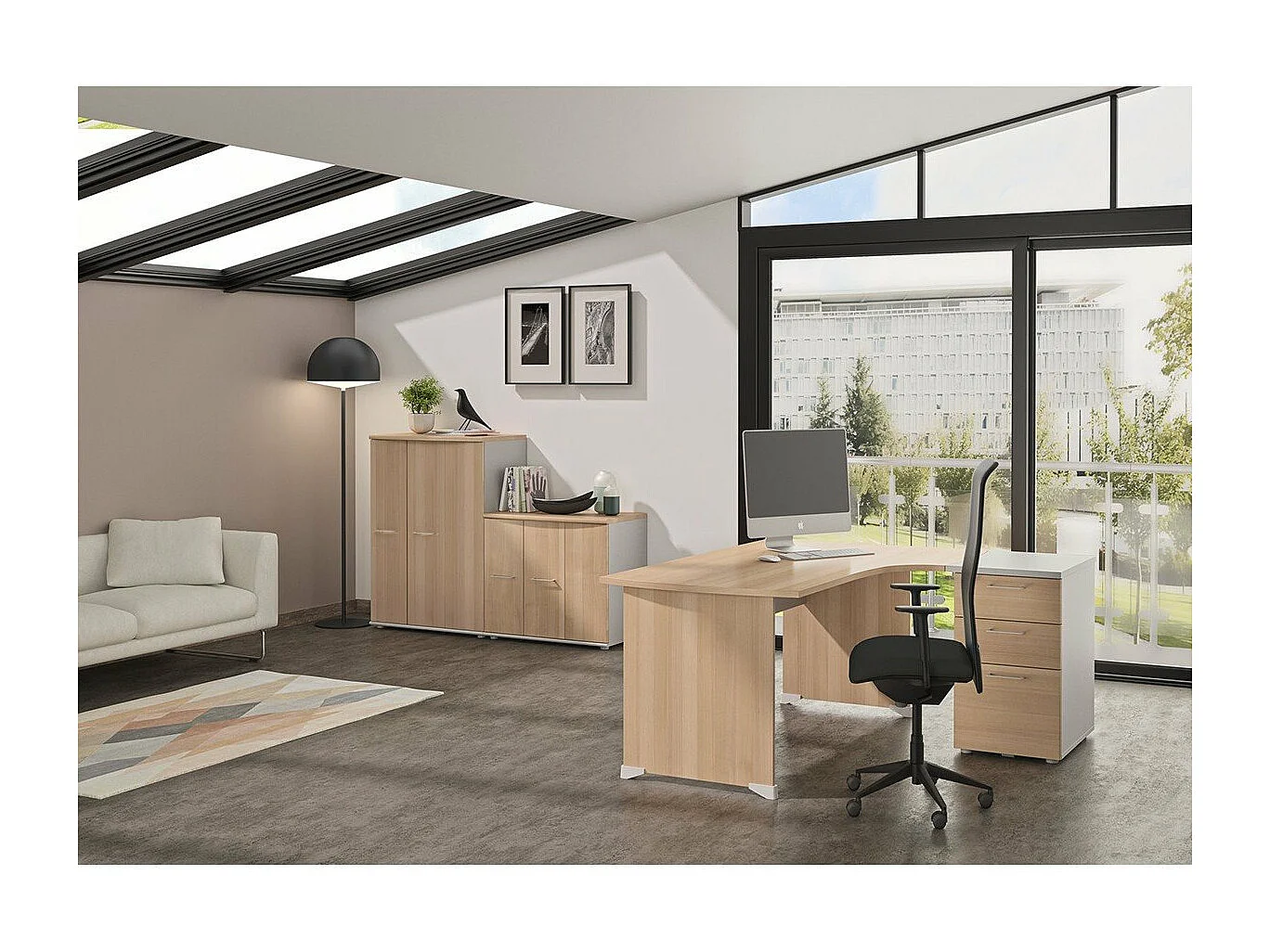 Bureau compact 90° gauche Jazz - Fabrication Française