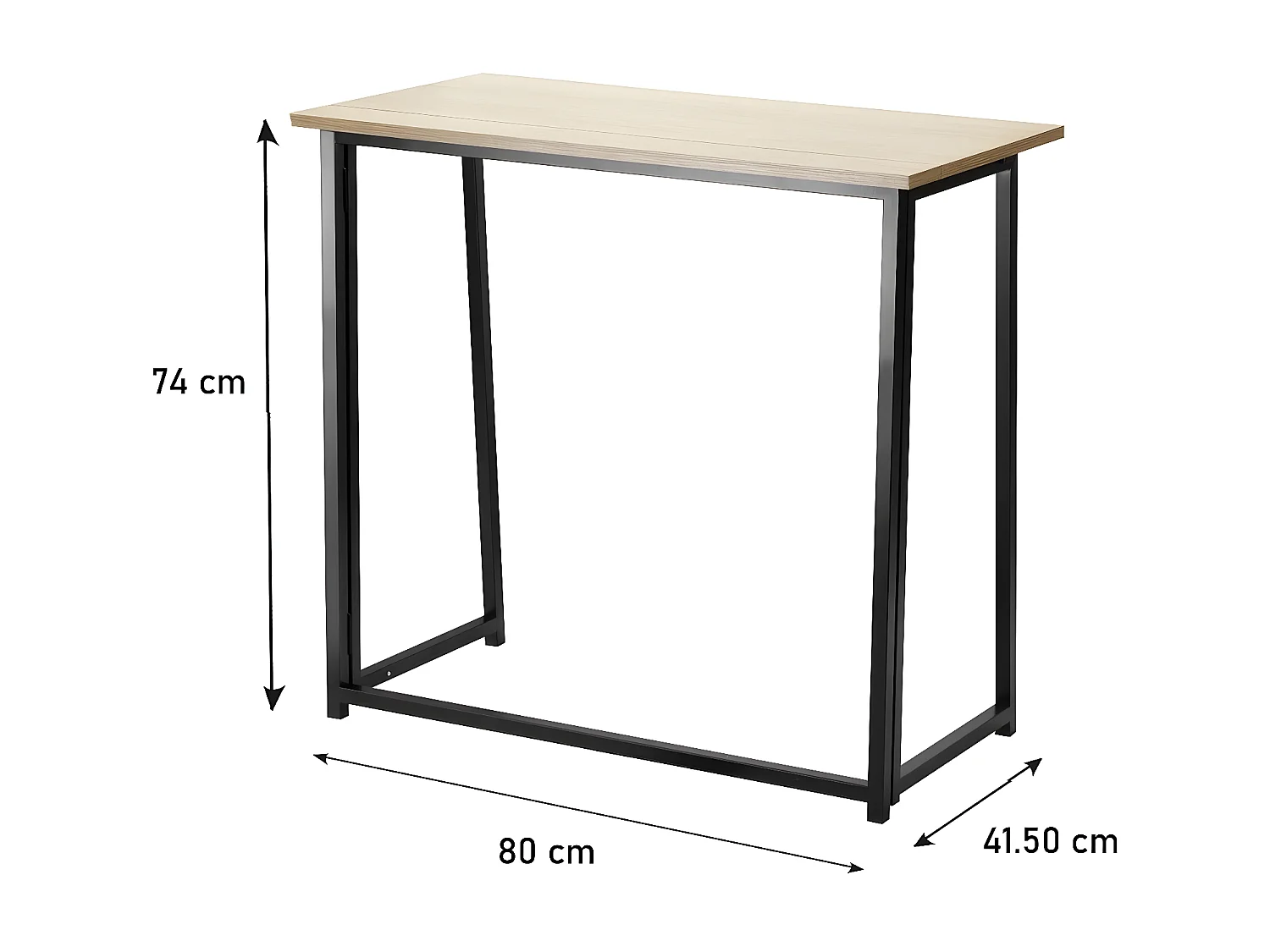 Bureau pliable style industriel - Longueur 80 cm