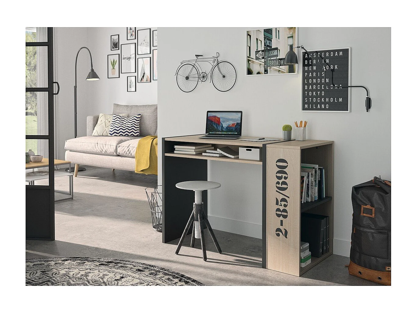 Bureau avec bibliothèque - Fabrication Française