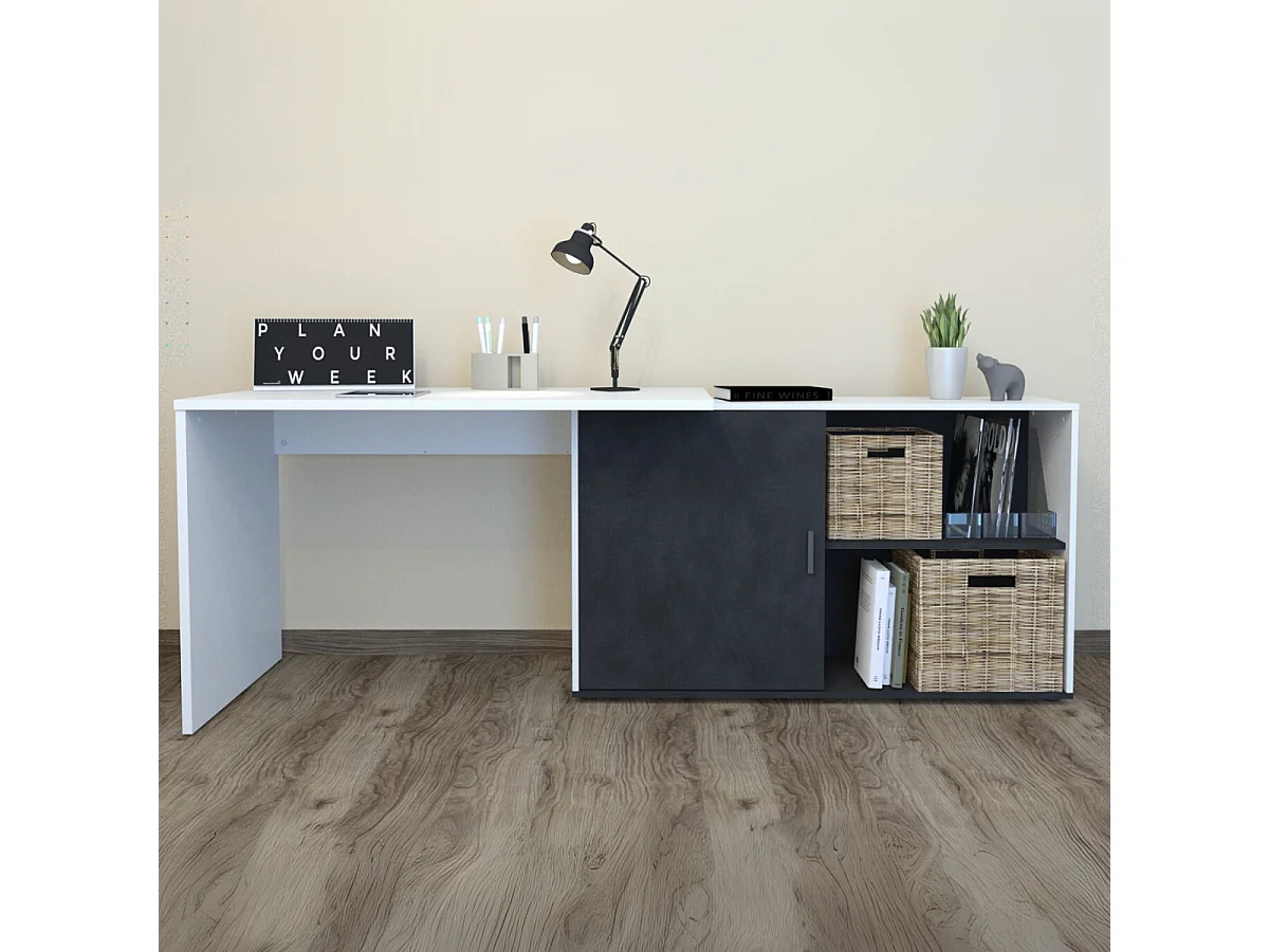 Verwandelbarer Eckschreibtisch mit Regalen - Valley