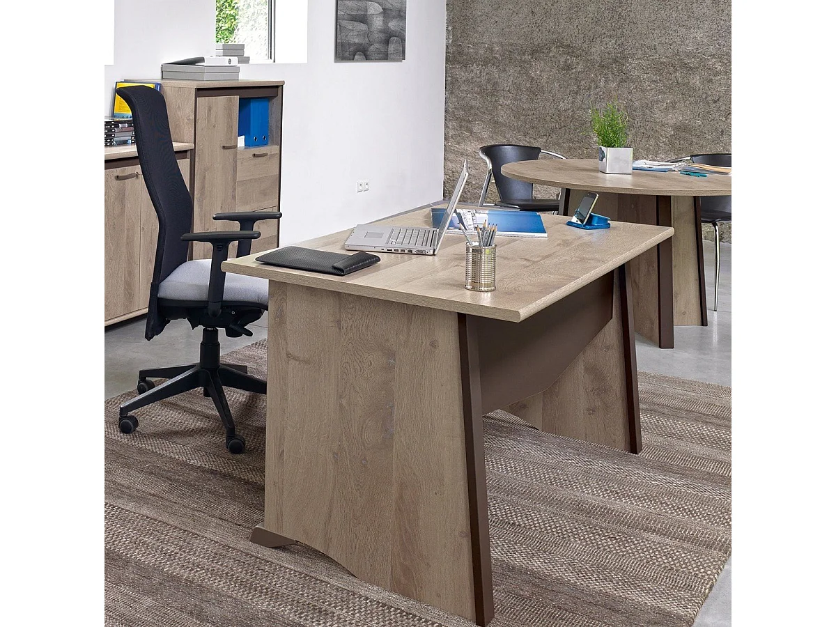 Biurko w stylu industrialnym z panelem ochronnym L80 cm - Wyprodukowano we Francji