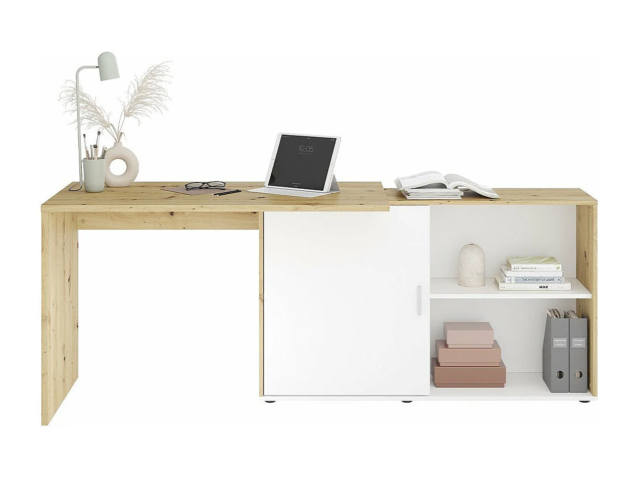 Bureau d'Angle Modulable avec Étagères de Rangement - Valley