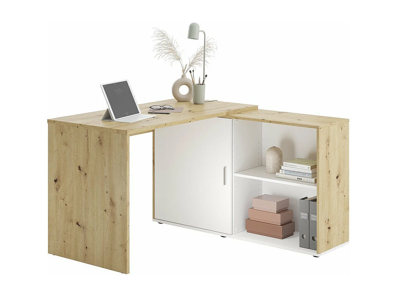 Bureau d'Angle Modulable avec Étagères de Rangement - Valley