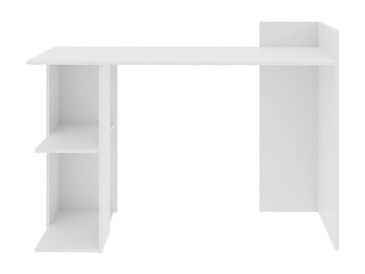 Secretária de design branco Beliz 122 cm com grande tampo e 2 nichos de arrumação, fabricação europeia