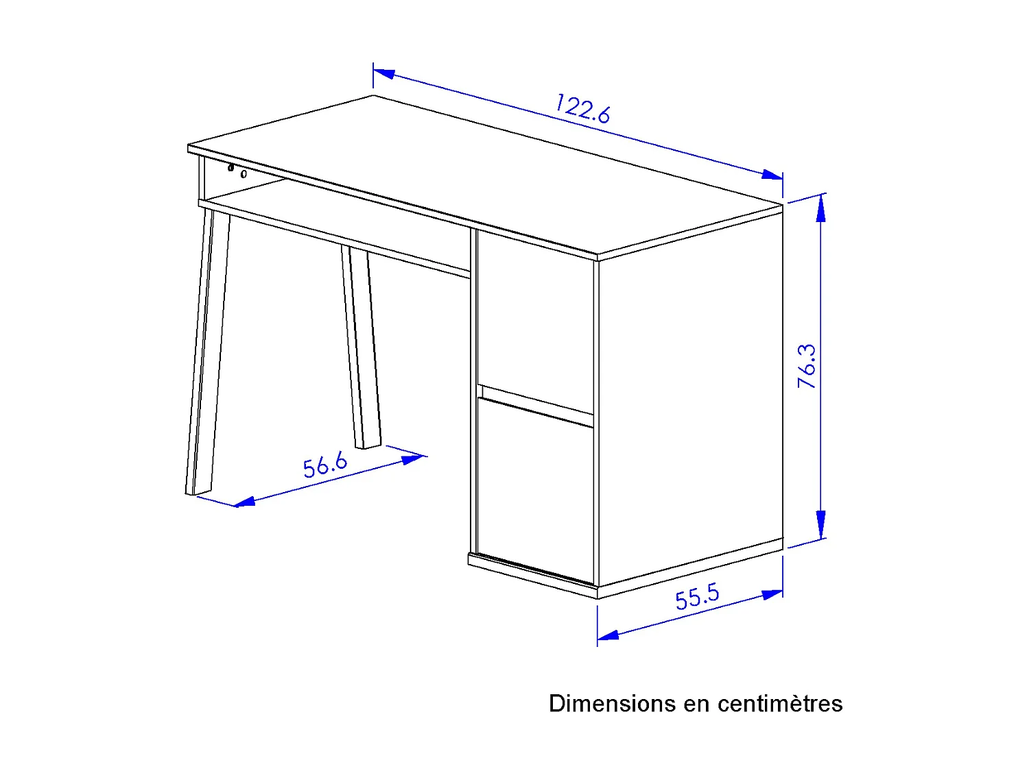 Bureau 1 niche 2 portes Larvik - Fabrication Française