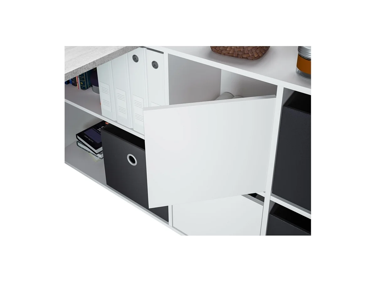 Mesa de escrita Adapta XL Blanco Artik (Blanco Mate) - Gris Cemento