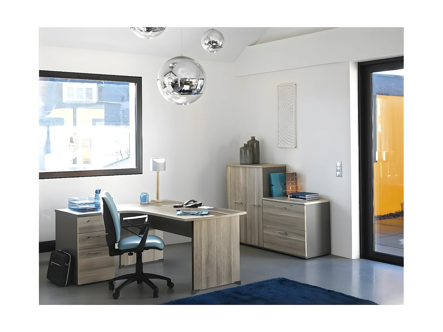 Bureau compact 90° droite Jazz - Fabrication Française