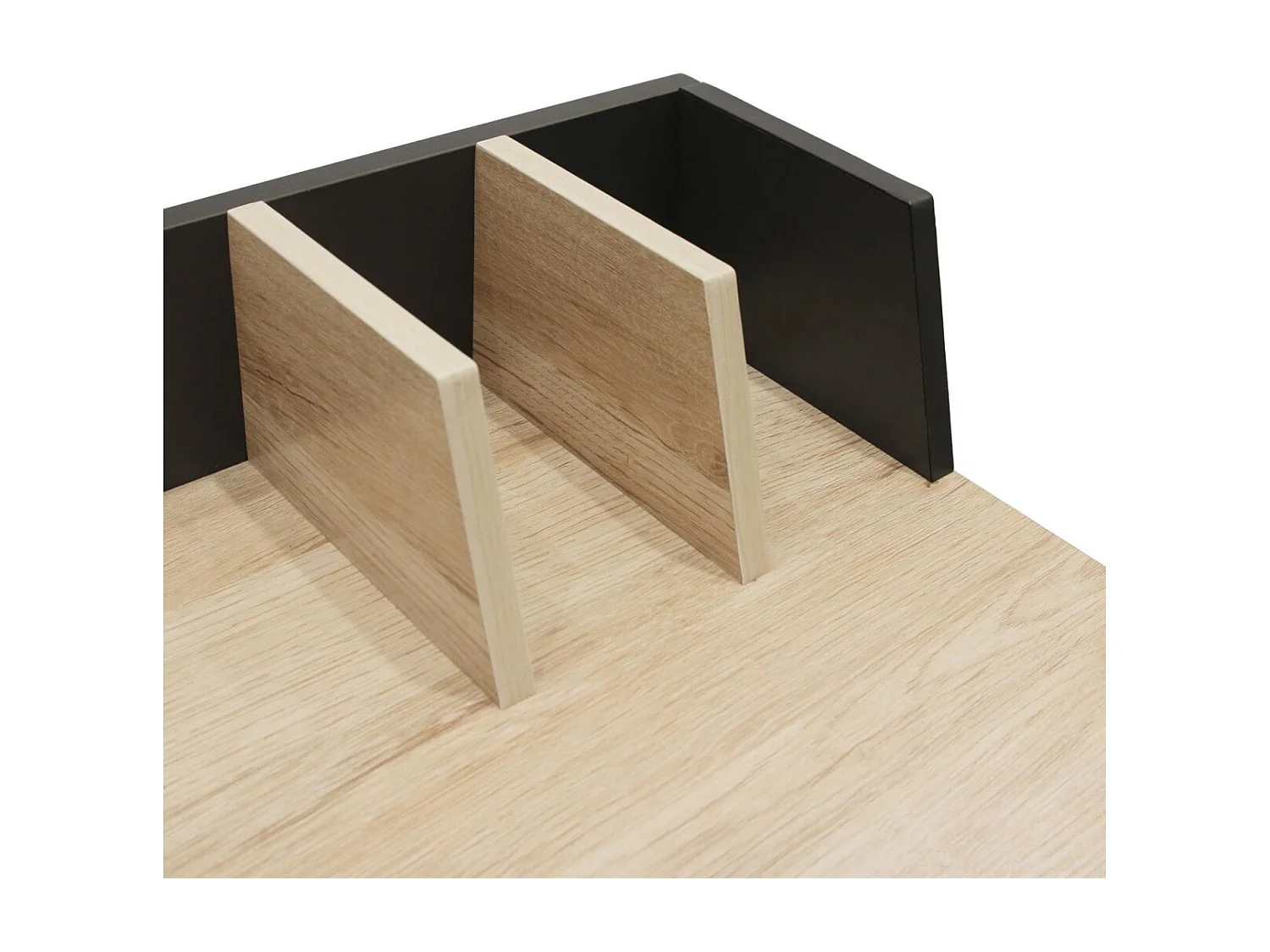 Bureau en métal noir avec séparateurs BRICE - L90 cm