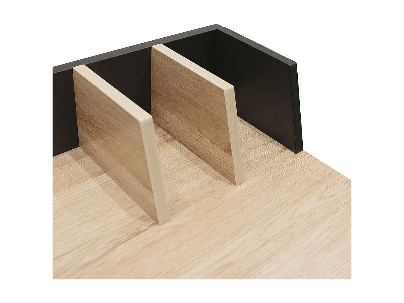 Bureau en métal noir avec séparateurs BRICE - L90 cm