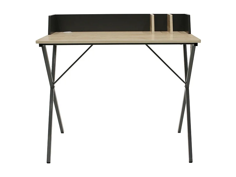 Bureau en métal noir avec séparateurs BRICE - L90 cm