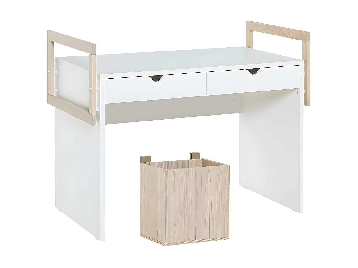 Bureau 2 tiroirs avec cube de rangement - STIGE