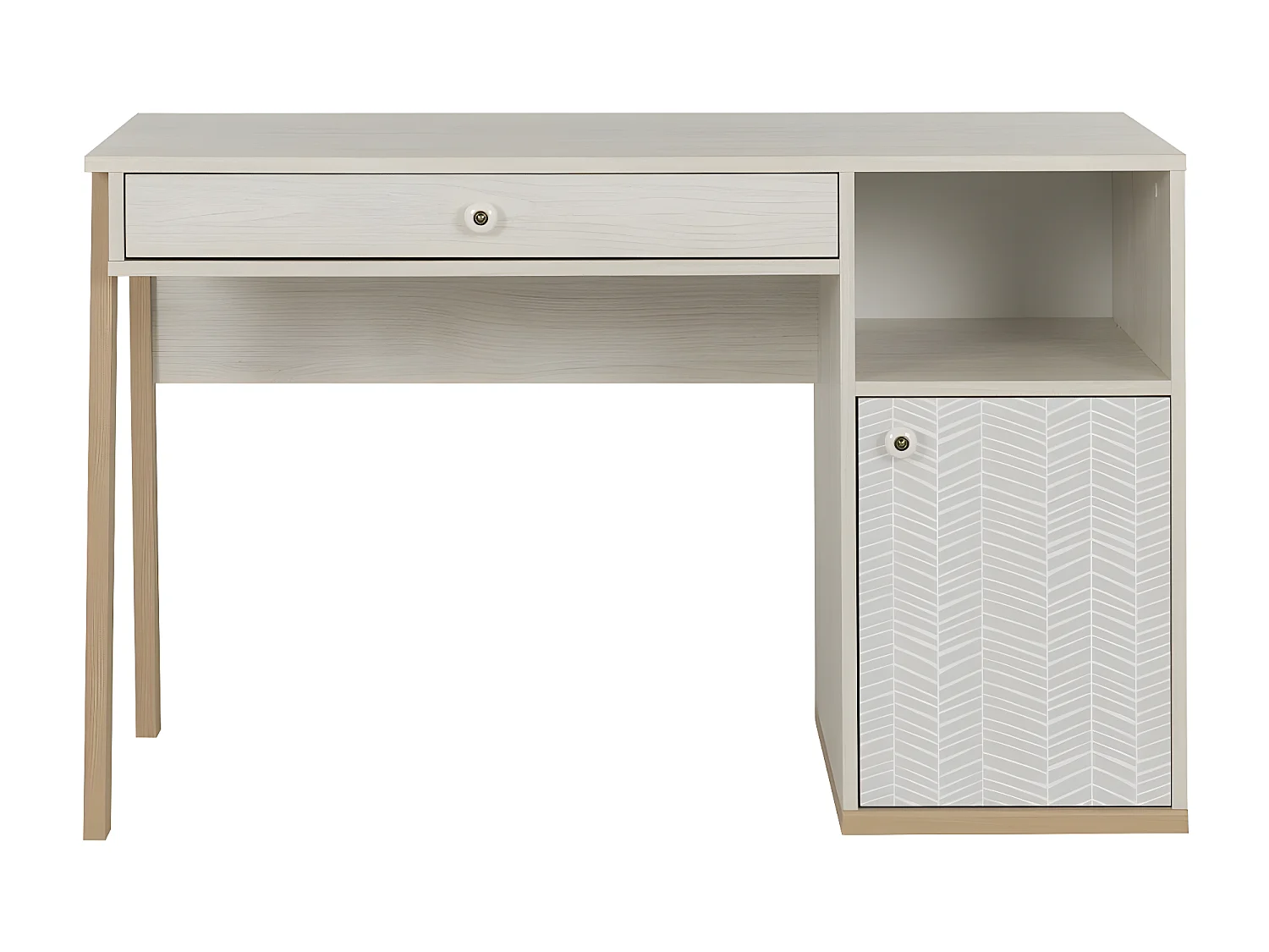 Bureau Alika avec niche, une porte et un tiroir - Fabrication Française