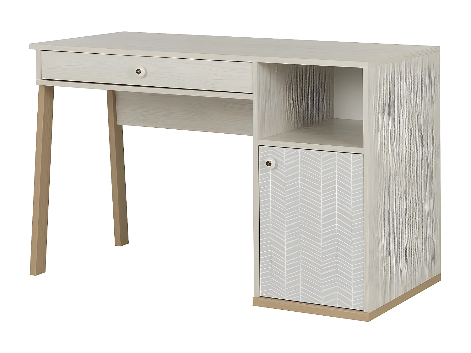 Alika bureau met een nis, een deur en een lade - Gemaakt in Frankrijk