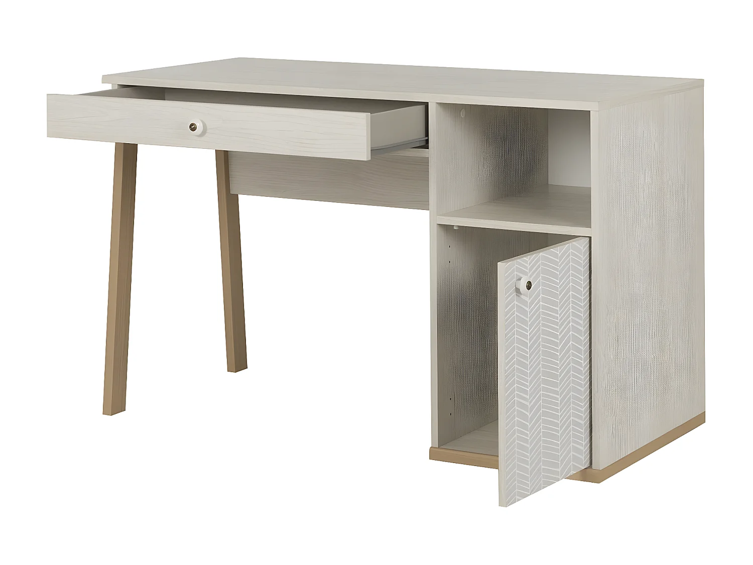 Alika bureau met een nis, een deur en een lade - Gemaakt in Frankrijk