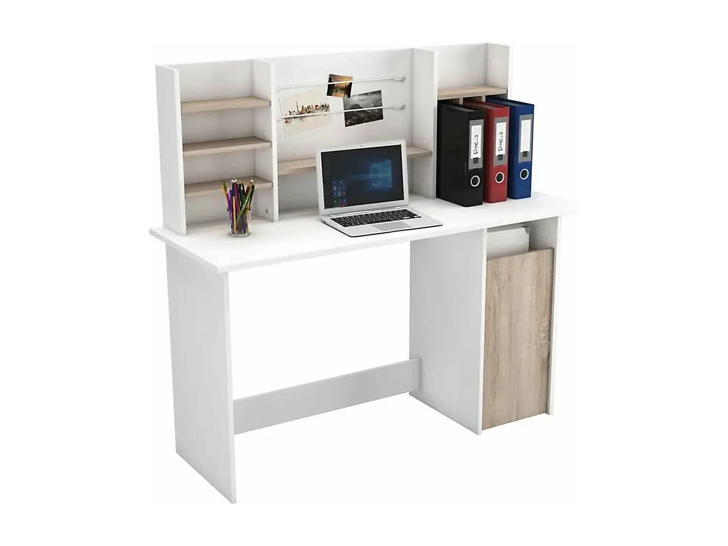 Bureau met opbergruimte L134,8 cm - Amber