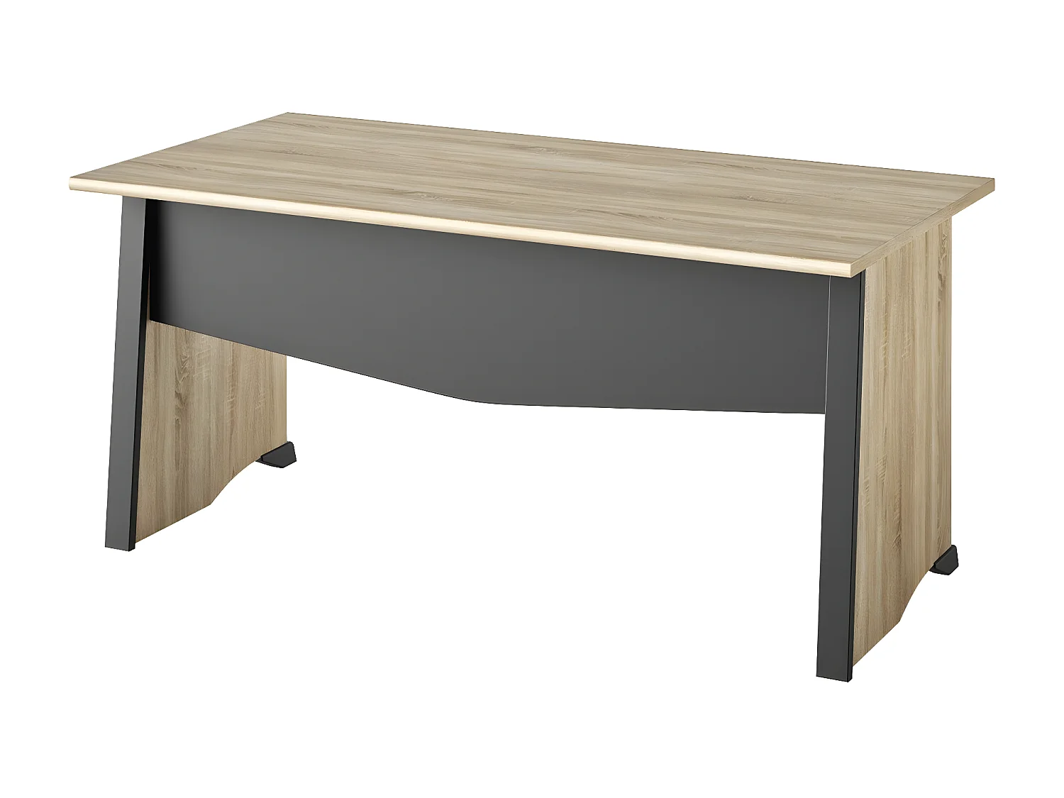 Industrieller Schreibtisch mit Hintergrundvorhang L120 cm - Französische Herstellung