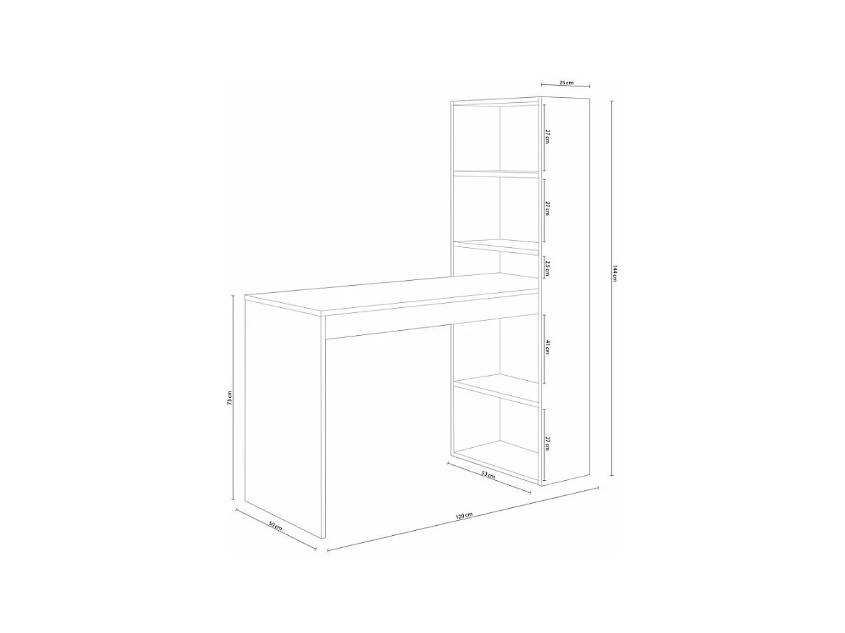 Mesa escritorio aglomerado blanco 144x120x53cm