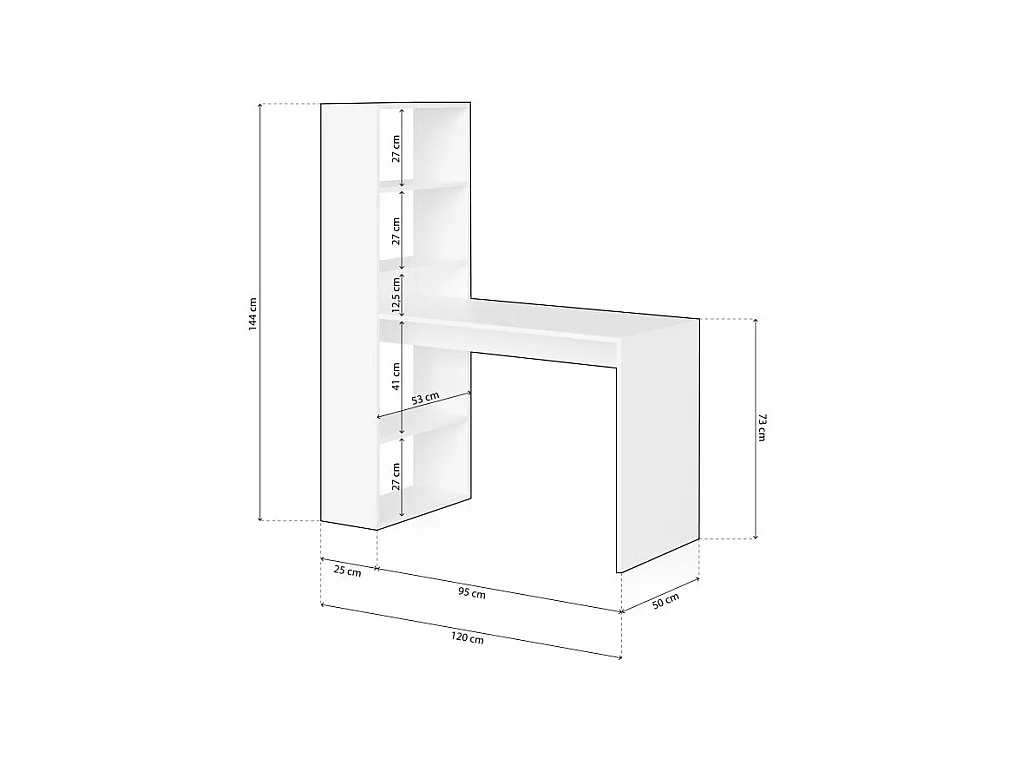Mesa escritorio aglomerado blanco 144x120x53cm