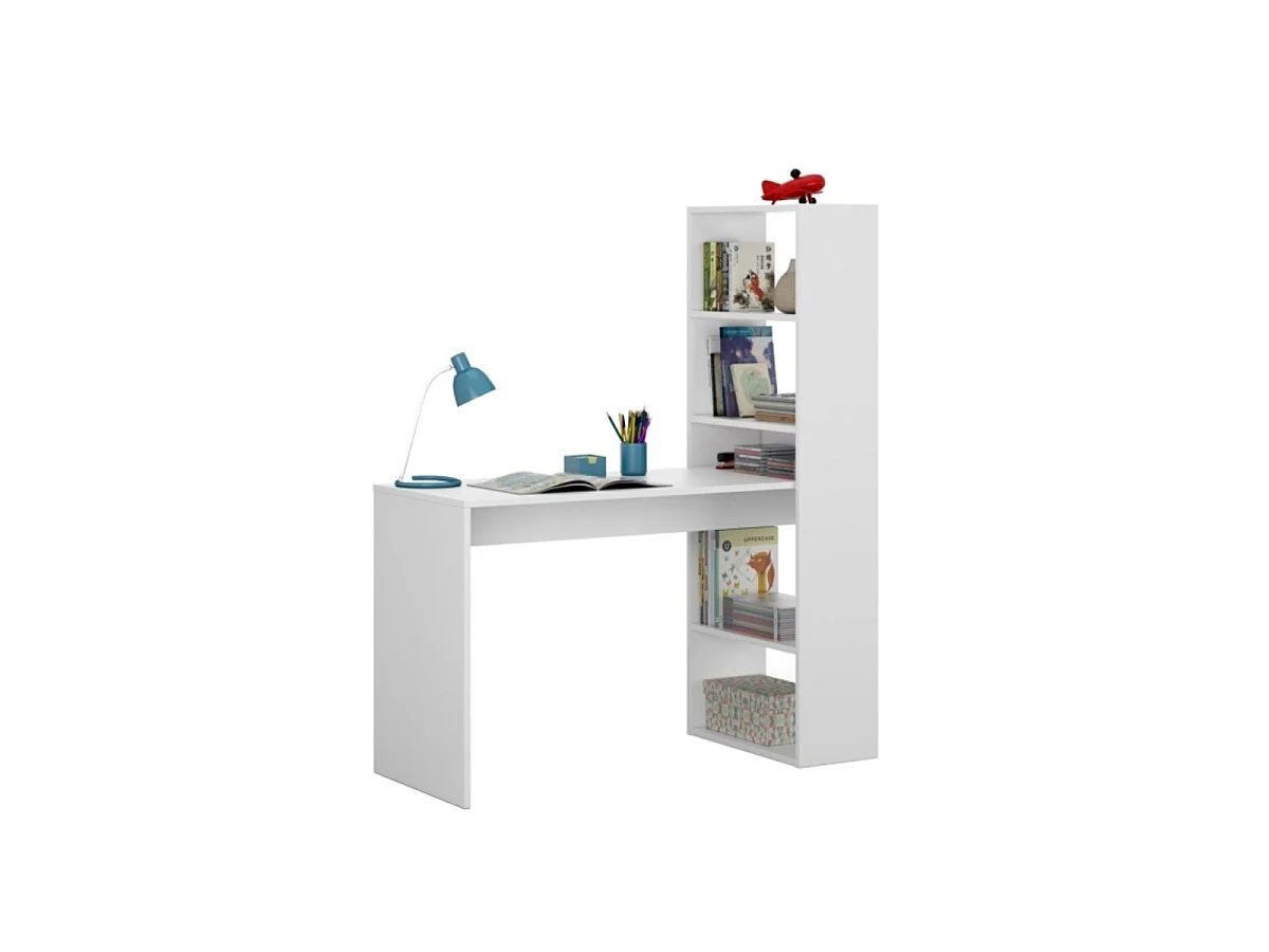 Bureau réversible avec étagère de rangement - L120 cm
