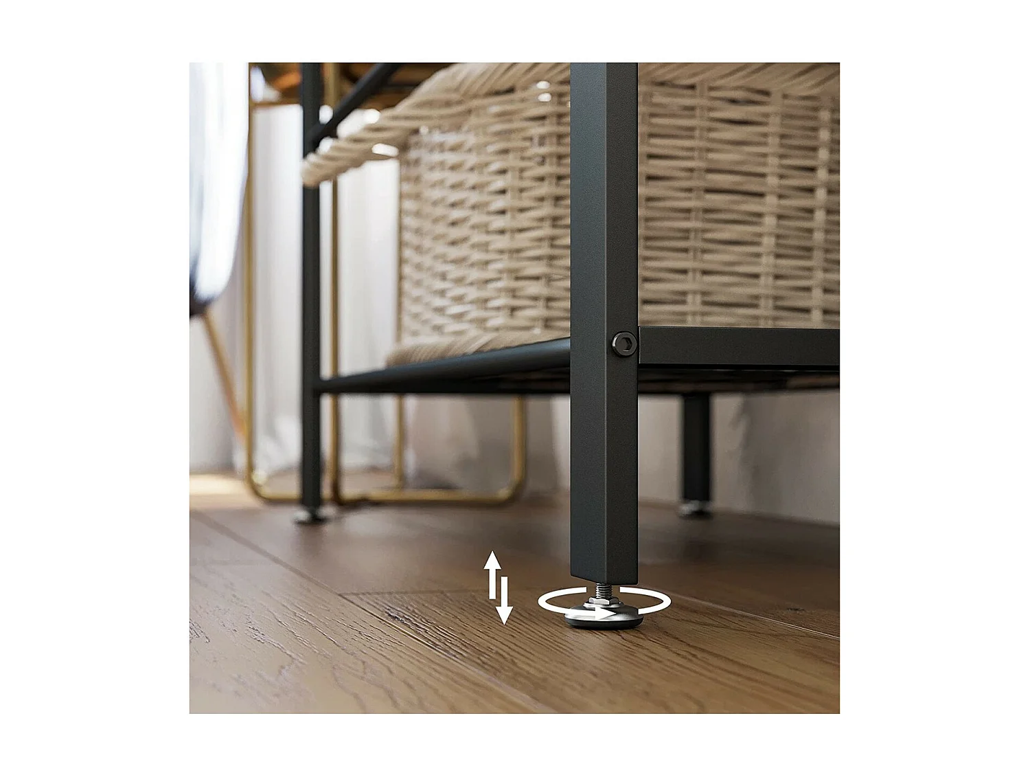 Penderie d'entrée 9 Crochets avec Banc à Chaussures - L72 cm