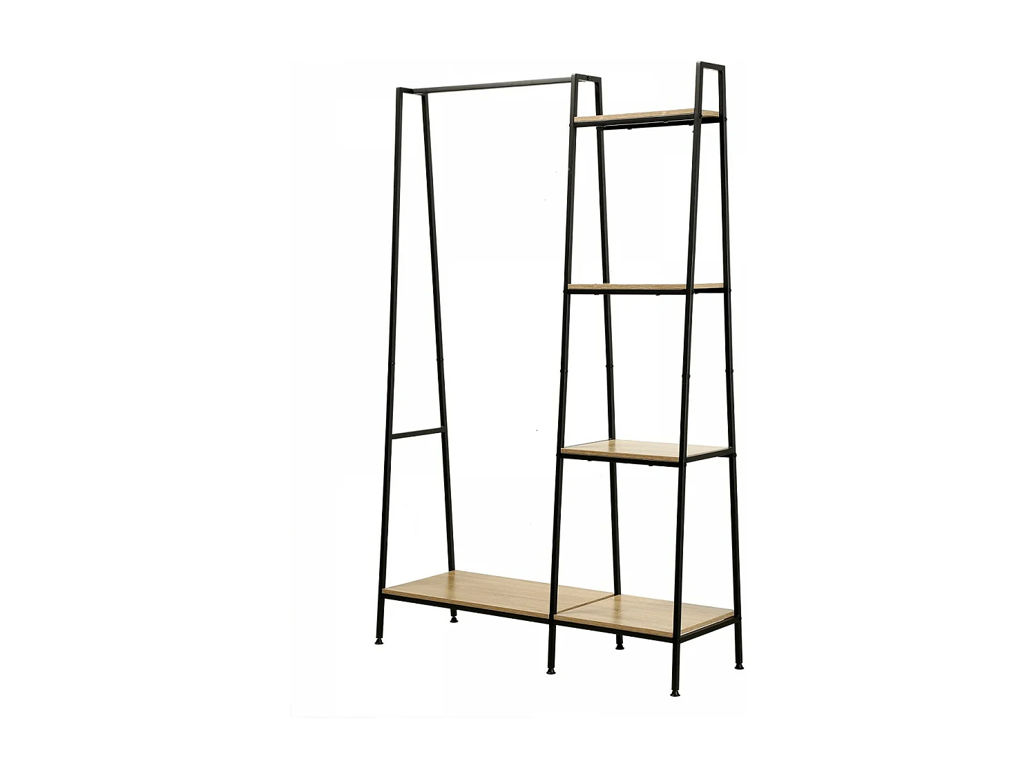 Armario abierto industrial con 1 estante inferior y 4 baldas - LEXIE